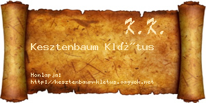 Kesztenbaum Klétus névjegykártya
